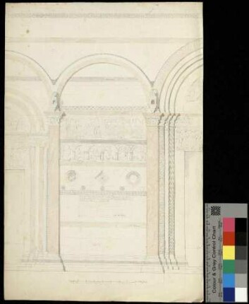 Wandreliefs in der Vorhalle des Doms von Lucca