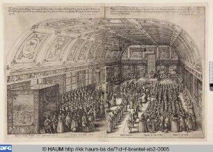 Ehrenessen für Karl III. in der "Salle neuve" des Palais Ducal