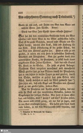 Am achtzehnten Sonntag nach Trinitatis