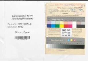 Entnazifizierung Oscar Grimm , geb. 09.08.1889 (Vertreter)