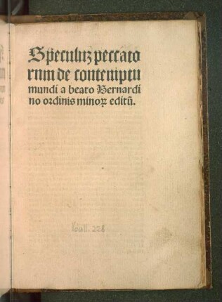 Speculum peccatorum de contemptu mundi