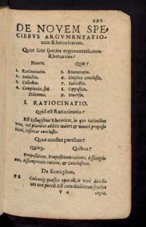 De Novem Speciebus Argumentationum Rhetoricarum.
