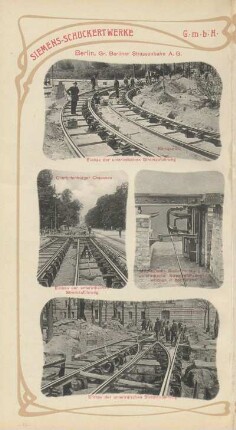 Berlin. Gr. Berliner Stassenbahn A.G. Königsplatz. Einbau der untreirdischen Stromzuführung ; Charlottenburger Chaussee. Einbau der unterirdischen Stromzuführung