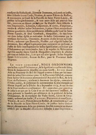 Ordonnance Du Bailliage D'Orleans, Qui donne acte à M. le Procureur du Roi de l'appel comme d'abus par lui interjetté au nom de M. le Procureur général au Parlement ... : Du 30 Octobre 1756.