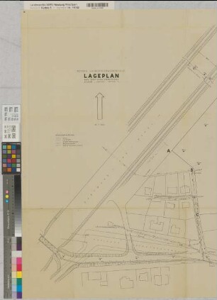 Münster (Münster) Landesfeuerwehrschule Lageplan 1956 1 : 500 89 x 112 Pause Staatsneubauleitung Regierung Münster Nr. 34050
