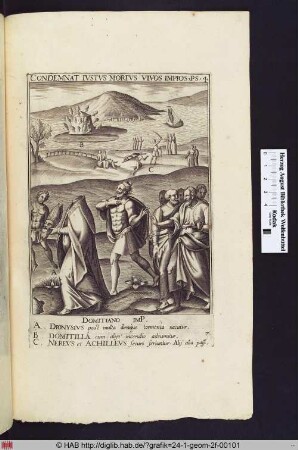 Märtyrium des Hl. Dionysius im Vordergrund, der Hl.Flavia Domitilla hinten links, des Hl. Nereus und des Hl. Achilleus, hinten rechts.