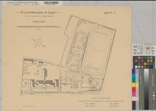 Soest (Soest) Archigymnasium Lageplan 1928 1 : 500 52 x 64 Druck Humpert; Dobisch Staatshochbauamt Soest