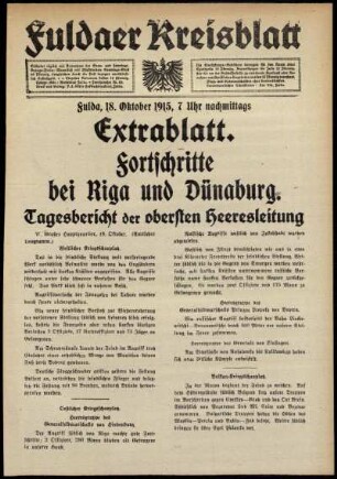 Ausgabe vom Montag, den 18. Oktober 1915.