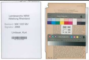 Entnazifizierung Kurt Lindauer , geb. 23.06.1901 (Angestellter)