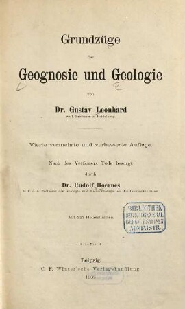 Grundzüge der Geognosie und Geologie