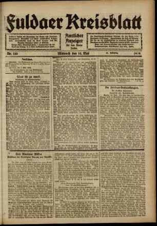 Ausgabe vom Mittwoch, den 14. Mai 1919.