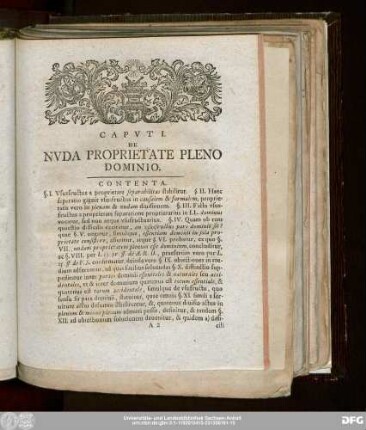 Caput I. De Nuda Proprietate Pleno Dominio.