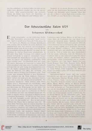 7/8: Der Schweizerische Salon 1925