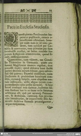 Praefatio Coloniensis : Pacis in Ecclesia Studiosis