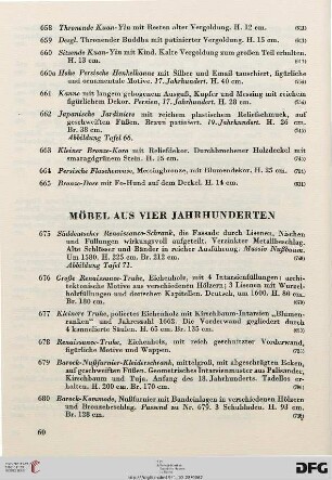 Möbel aus vier Jahrhunderten (Nr. 675-696)
