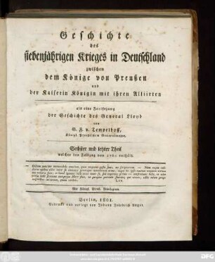 Theil 6: welcher den Feldzug von 1762 enthält