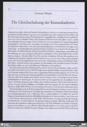 Die Gleichschaltung der Kunstakademie