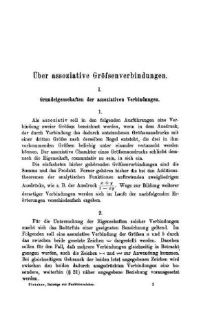 Über assoziative Größenverbindungen.