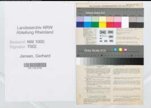 Entnazifizierung Gerhard Jansen, geb. 11.09.1888 (Schreiner)