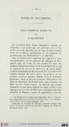 1918/19: Documents inédits sur Falconet