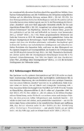 III.3 Selbstaussagen Nietzsches