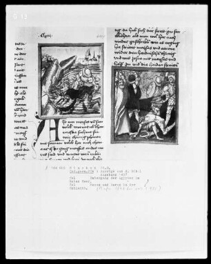 Auszüge aus der Bibel, und Marienleben — Moses und Aaron in der Schlacht