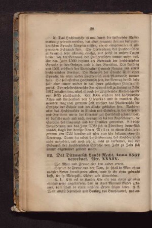 12. Dat Dittmarsch Land-Recht, Anno 1567 verordnet. Art. XXXIV.