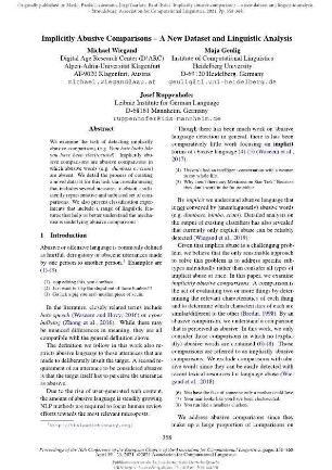 Implicitly abusive comparisons – a new dataset and linguistic analysis