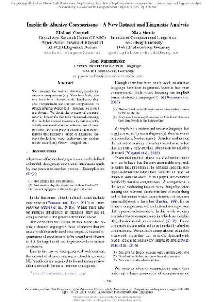 Implicitly abusive comparisons – a new dataset and linguistic analysis