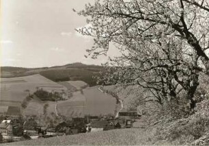 Kreischa-Lungkwitz. Ortsteilansicht von Nordosten mit Blick zum Wilisch
