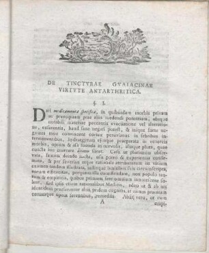 De Tinctvrae Gvaiacinae Virtvte Antarthritica.