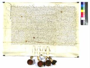 Freiherr Schweickhart von Gundelfingen vergleicht den Grafen Ulrich zu Helfenstein, seinen Schwager, einerseits und Propst Kaspar von Kaltental, auch Dechant und Kapitel des Stifts Wiesensteig andererseits in ihren Streitigkeiten, deretwegen sich das Stift Wiesensteig bei den Botschaften, Hauptleuten und Räten des Bunds zu Schwaben beklagt hat.