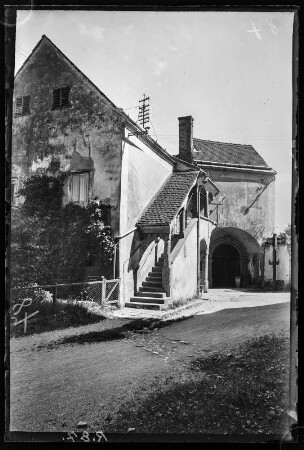 Österreich, Steyr. Gebäude mit Treppenaufgang