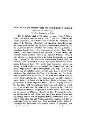 Friedrich Eduard Benekes Leben und pädagogische Bedeutung