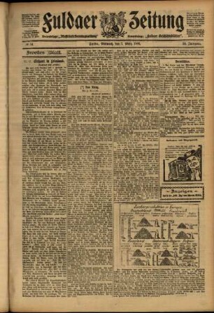 Zweite Ausgabe vom Mittwoch, den 07. März 1906.