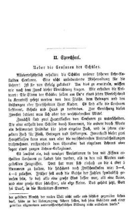 Ueber die Censuren der Schüler : Sprechsaal