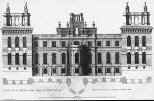Woodstock (Oxfordshire), Blenheim Palace, Fassadenaufriss; Vanbrugh, John
