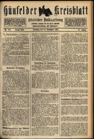 Zweite Ausgabe vom Dienstag, den 17. November 1925.