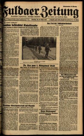 Ausgabe vom Dienstag, den 30. April 1940.