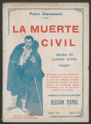 El actor José Gómez encarnando el protagonista - [Fotografía]