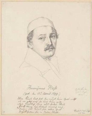 Bildnis Hess, Hieronymus (1799-1850), Maler, Graphiker