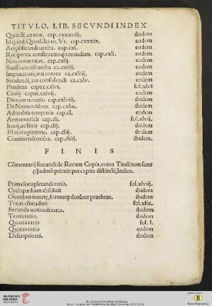 Titulo. lib. secundi index