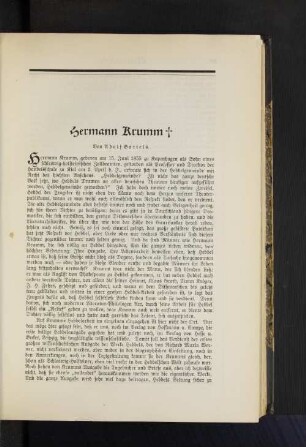Hermann Krumm gest. Von Adolf Bartels.