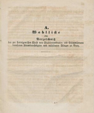 A. Wahlliste