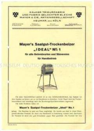 Saatgut-Trockenbeizer "Ideal" Nr. 1