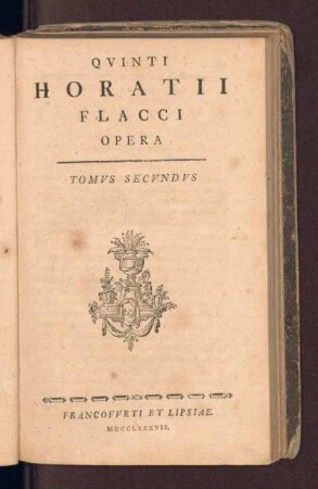 2: Quinti Horatii Flacci Opera, Tomvs Secvndvs