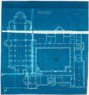 Benediktinerabtei St. Mauritius, Clerf (Clervaux): Grundriss Erdgeschoss (1:100)