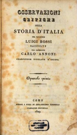 Osservazioni critiche sulla Storia d'Italia del cavaliere Luigi Bossi, 5