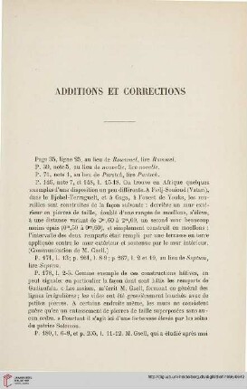 Additions et corrections
