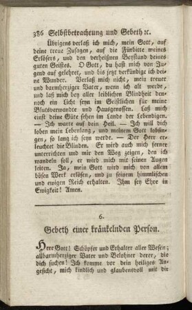 6. Gebeth einer kränkelnden Person